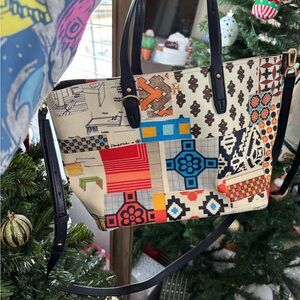 Tory Burch Multicolor Patchwork Tote
